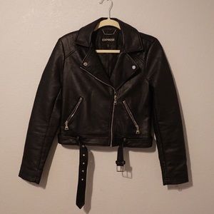 Express faux leather moto jacket